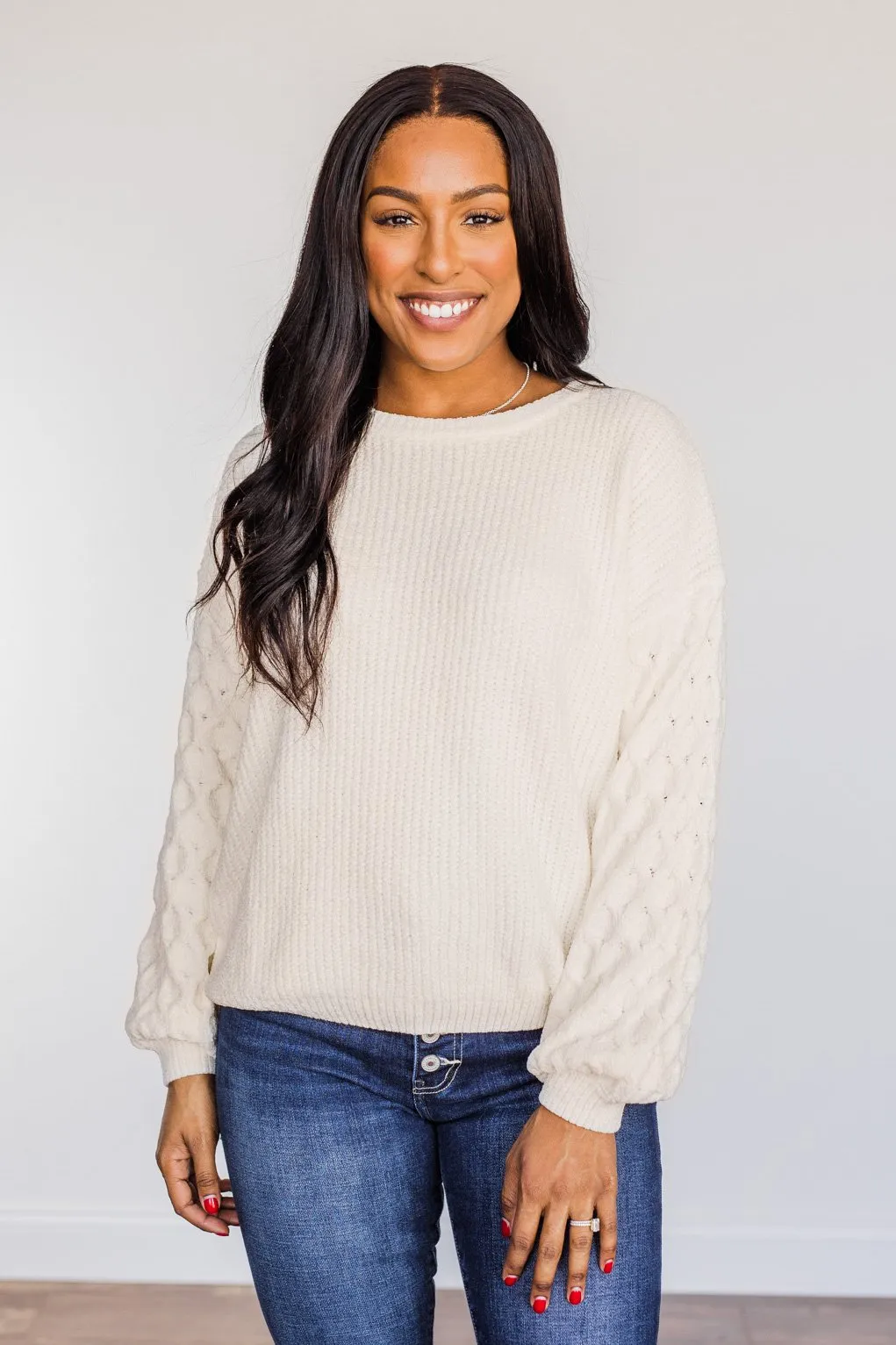 Never Ending Moments Knit Sweater- Ivory