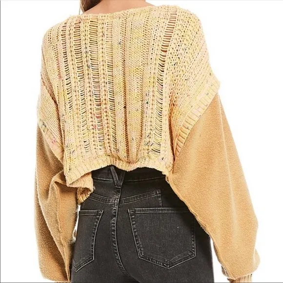 New! Free People Honey Cable Knit Sweater Honeycomb