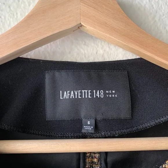 NEW Lafayette 148 Bentley Tweed Jacket Black Multi Combo Blazer Jacket 6