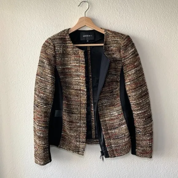 NEW Lafayette 148 Bentley Tweed Jacket Black Multi Combo Blazer Jacket 6