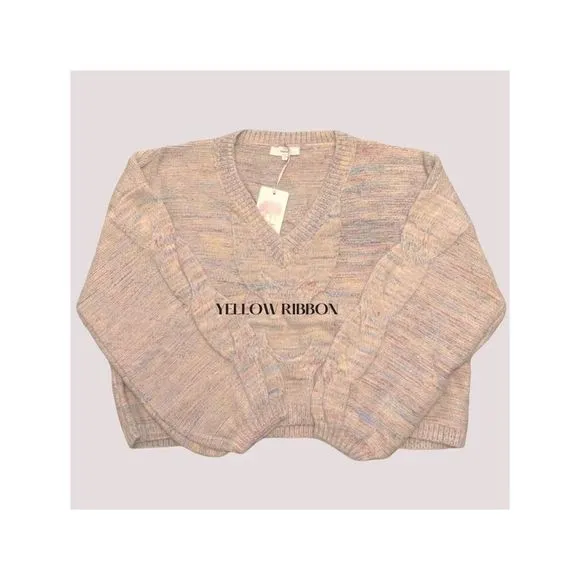 NEW Multi-color Cable Knit Cropped Sweater