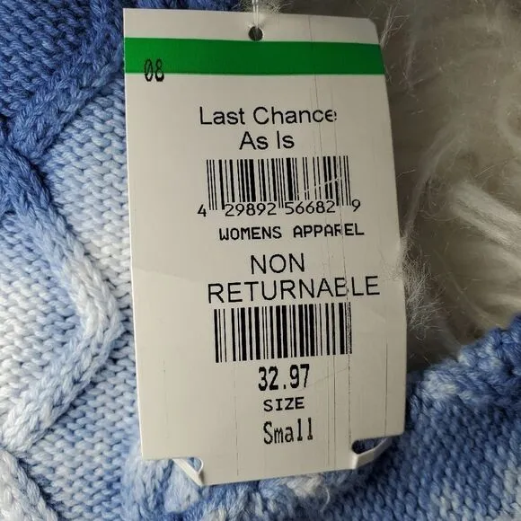 New Nicole Miller Tie Dye Cable Knit Pullover Sweater