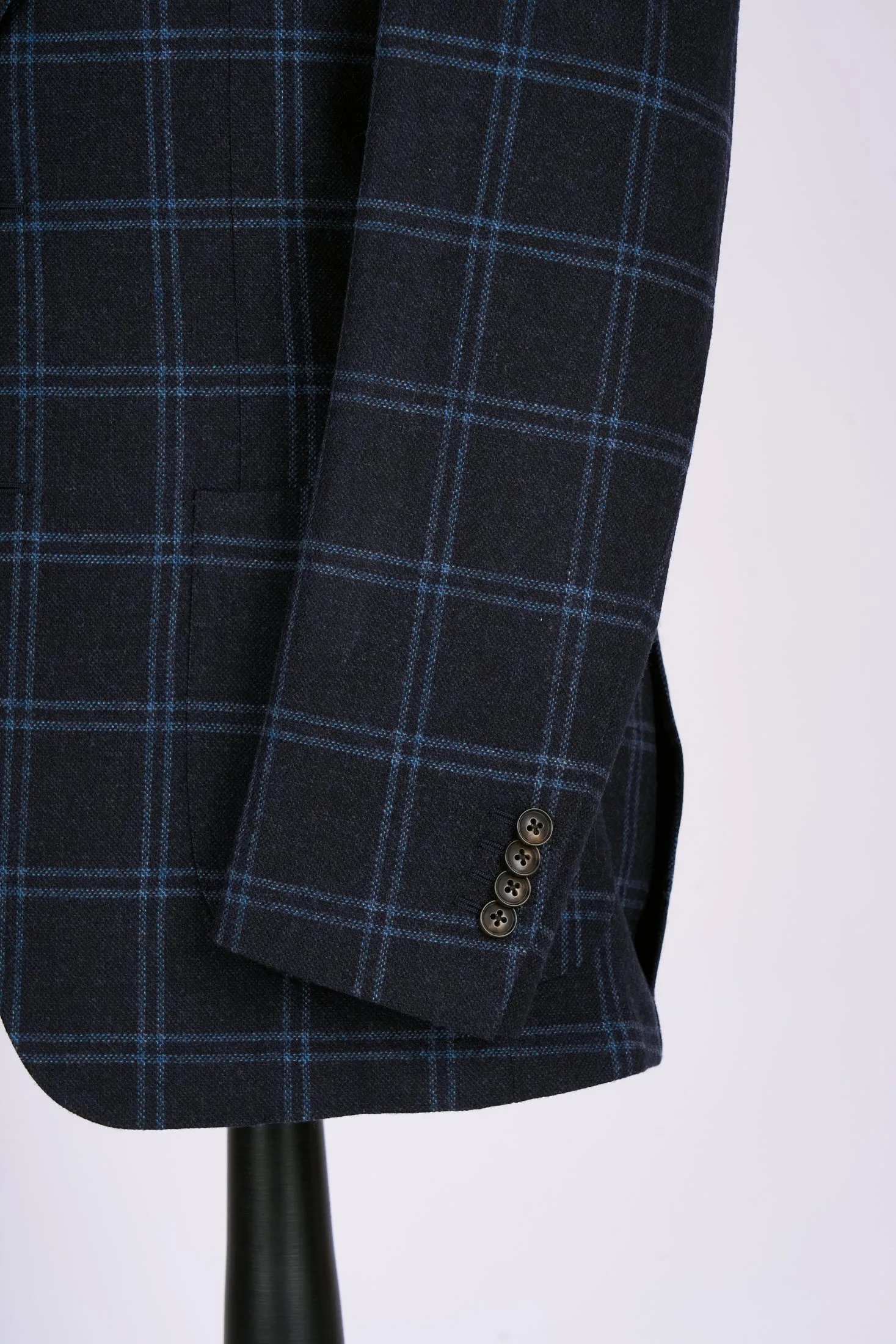 New Suitsupply Havana Navy Check Pure Wool Flannel Blazer - Size 48R
