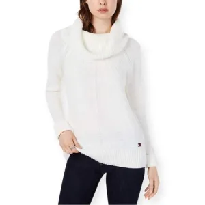 New Tommy Hilfiger Womens Chevron Knit Cowl-Neck Pullover Sweater Ivory Medium