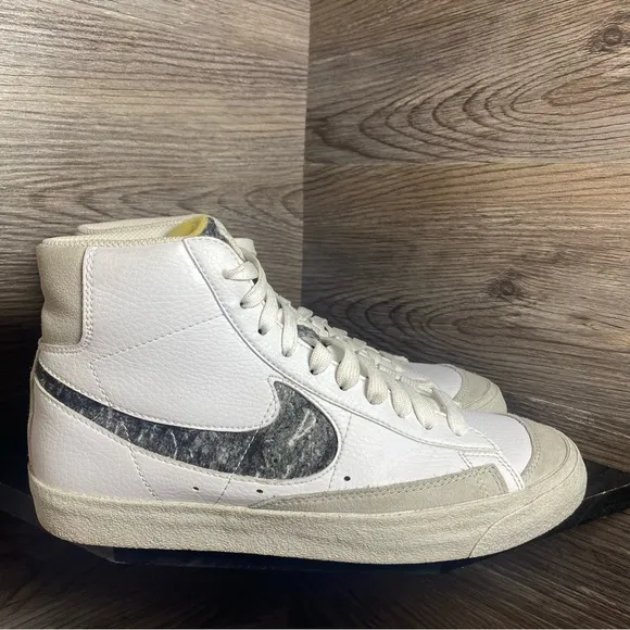 Nike blazer mid white grey recycled wool