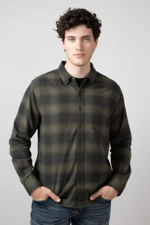 North River Brushed Cotton Shirt for Men in Olive | NRM6395-OLIVE