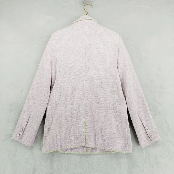 NWT 7 For All Mankind Lilac Purple Tweed 2 Button Blazer Z60