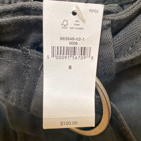 NWT BANANA REPUBLIC FACTORY Utility Denim Cargo Pant, size 6