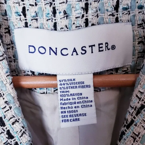 NWT Doncaster Tweed Silk Blend Blazer sz 10