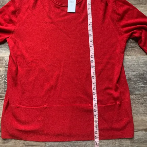 NWT J. Jill True Red 100% Cashmere Sweater XL P