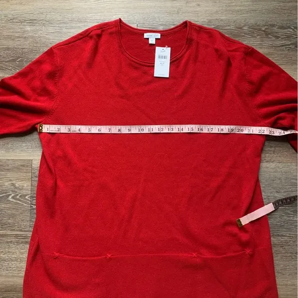 NWT J. Jill True Red 100% Cashmere Sweater XL P