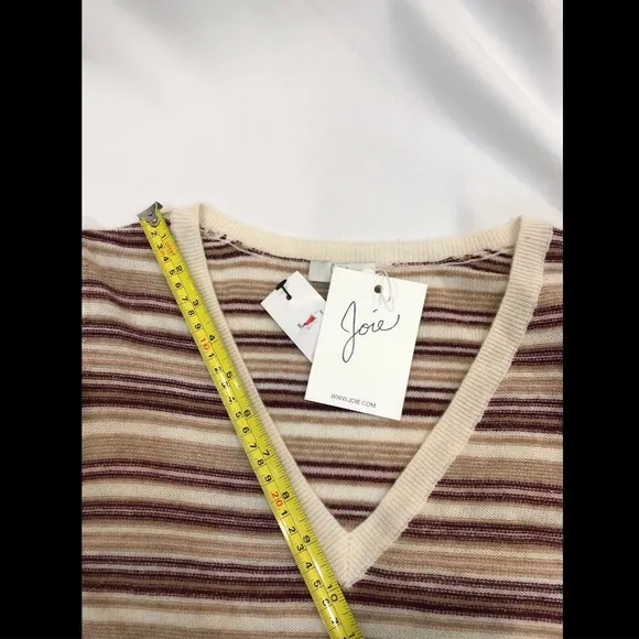 NWT‎ Joie V-Neck Striped Wool Blend Sweater Small