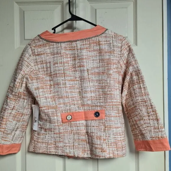 [NWT] KATHERINE NY Women's Salmon Pink Tweed Blazer | Size: s