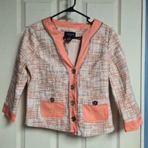 [NWT] KATHERINE NY Women's Salmon Pink Tweed Blazer | Size: s