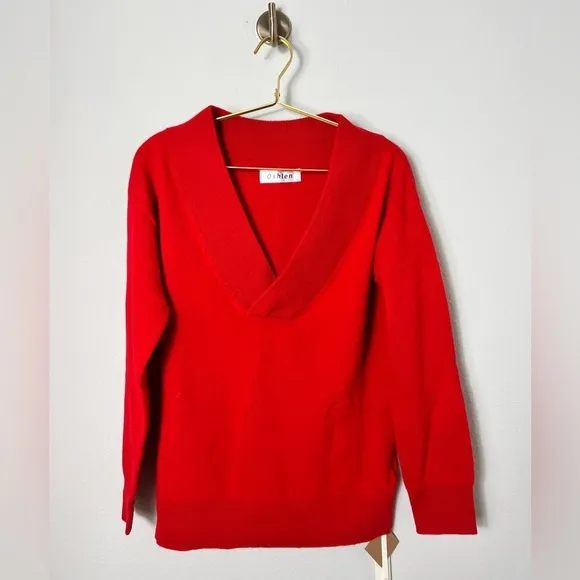 NWT Oshlen Wool Cashmere Red Sweater, Size Medium