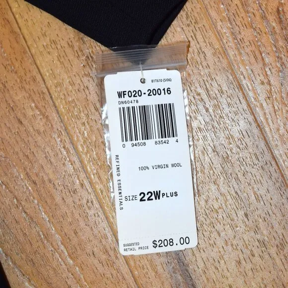 NWT Pendleton Black Wool Blazer Sz 22W
