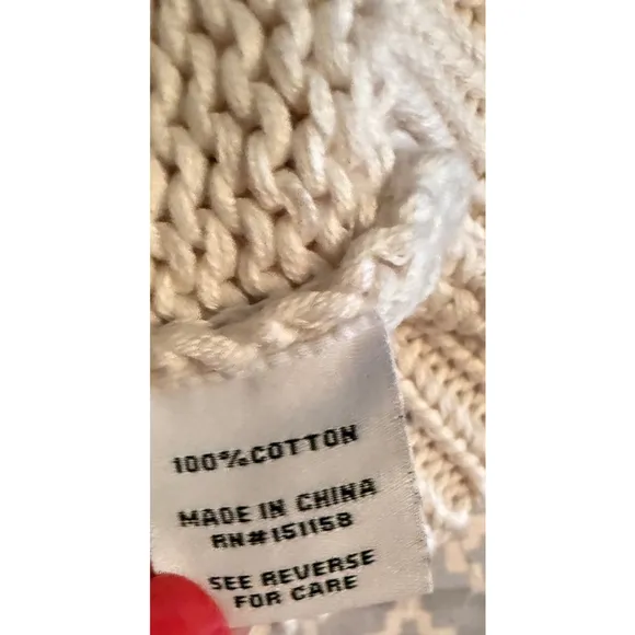 NWT Women's 525 Beige Cream Cable Knit V-Neck Sweater Size M