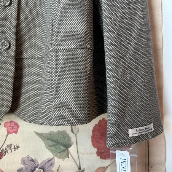 NWT Women’s Pendleton Plus Virgin Wool Tweed Button Jacket Blazer Brown 24W