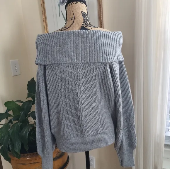 Off the Shoulder Cable Knit Sweater Women's White House Black Market