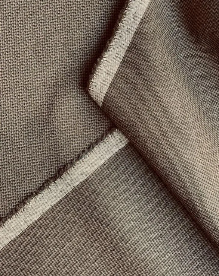 Oversized Houndstooth Wool Blazer in Chocolate Brown