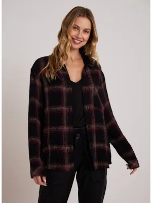 Oversized Shirt with Pocket - Autumn Sunset Plaid