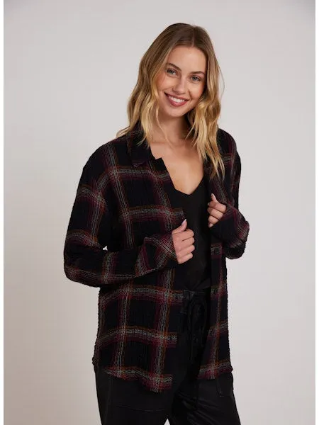 Oversized Shirt with Pocket - Autumn Sunset Plaid