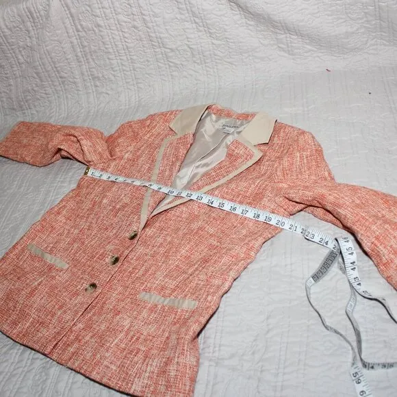 Pendleton Coral Orange Tweed Blazer Size 14