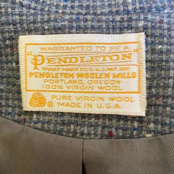 Pendleton Two Button Virgin Wool Blazer Women's Size 10-12 Grey Office