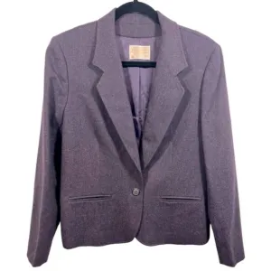 Pendleton Vintage 100% Wool Single Button Blazer Purple 12