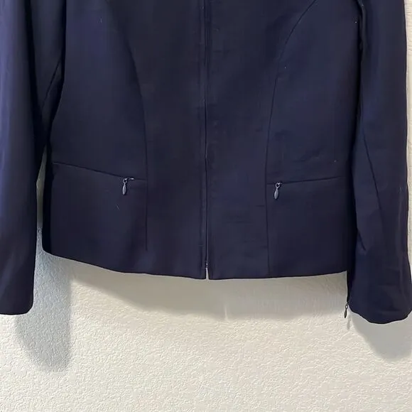 PENDLETON Vintage Women's Full Zip Navy Virgin Wool Blazer, Size 6