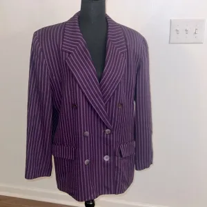 Pendleton Virgin Wool Double Breasted Pinstripe Blazer, Sz. 16