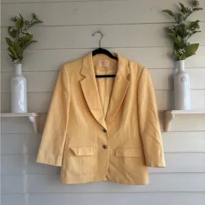 Pendleton Yellow Wool Two Button Blazer Jacket Size 8 (see measurements)