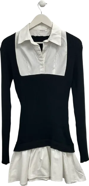 Pepper Mayo Black Somerville Knitted Shirt Dress UK M/L
