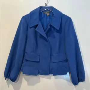 Per Se Blue Cashmere Wool Blazer Jacket Career Womens Size 10 (BR)