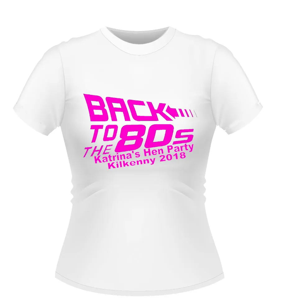 Personalised Back to the Future 80's theme Hen Party Tshirt