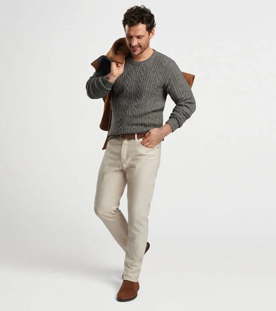 Peter Millar - Crescent Ridge Cable Crew - Gale Grey