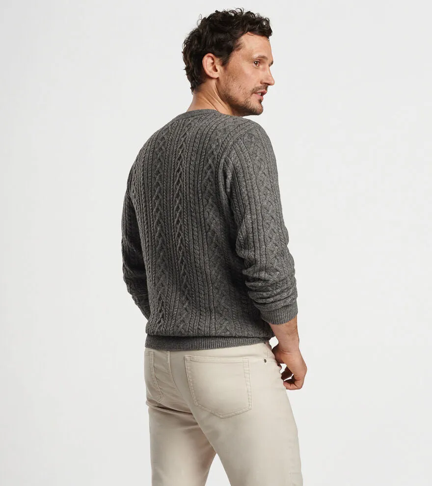 Peter Millar - Crescent Ridge Cable Crew - Gale Grey