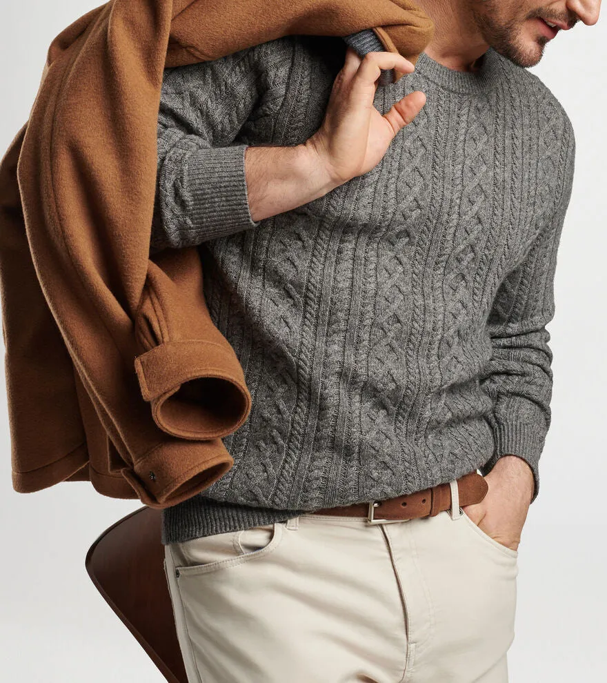 Peter Millar - Crescent Ridge Cable Crew - Gale Grey