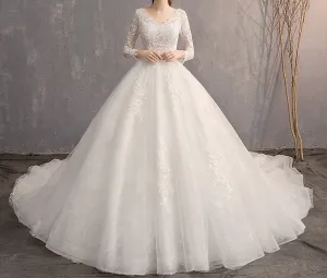 Phoebe Beaded V-Neck Lace Beach Bridal Dress