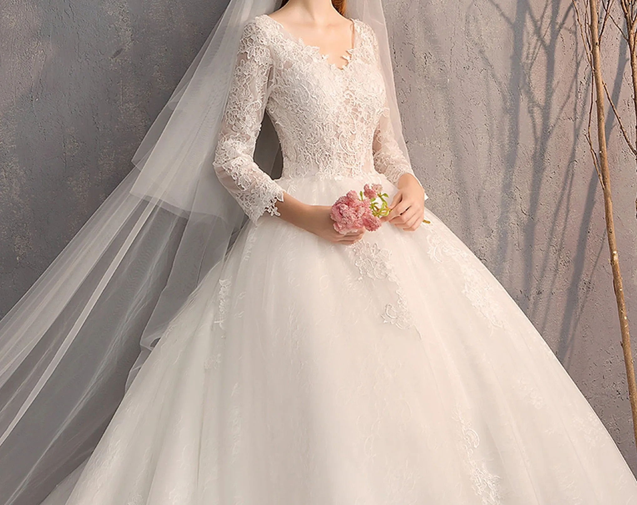 Phoebe Beaded V-Neck Lace Beach Bridal Dress