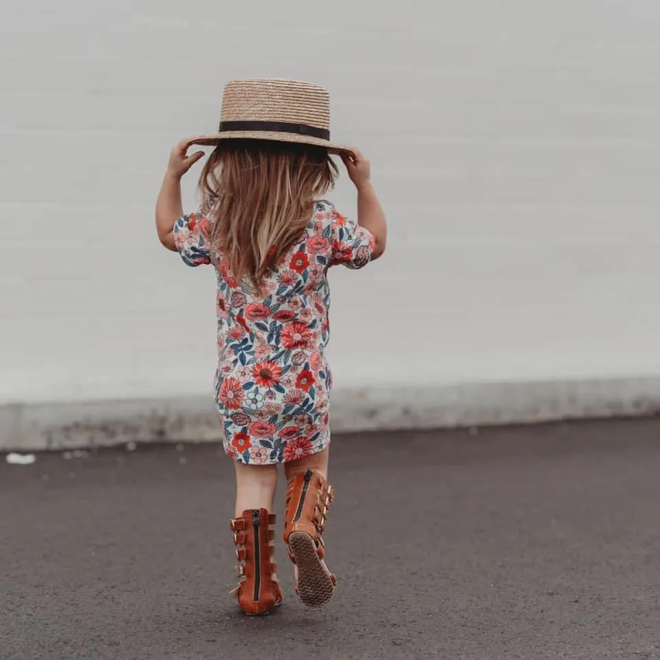 pink floral t-shirt dress