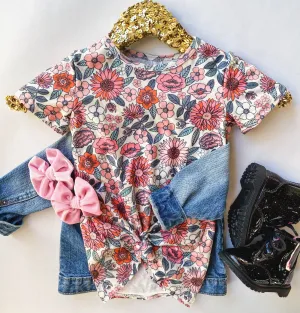 pink floral t-shirt dress
