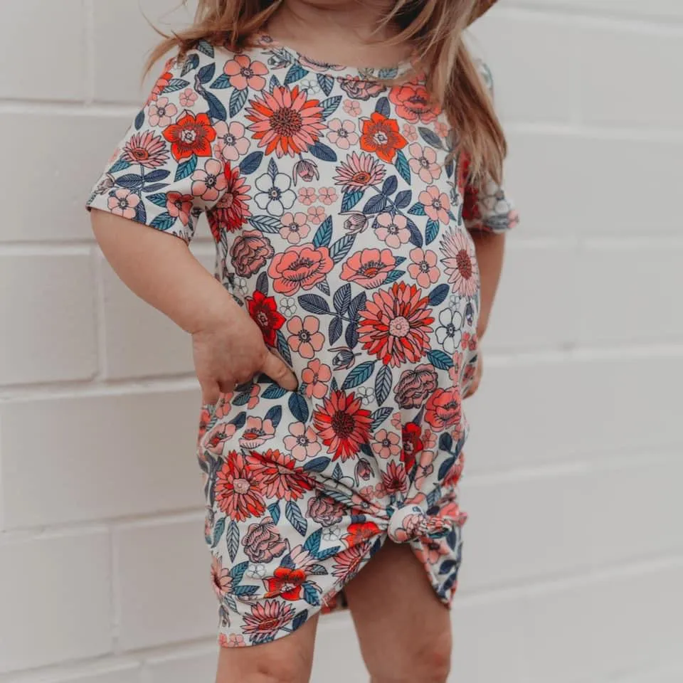 pink floral t-shirt dress
