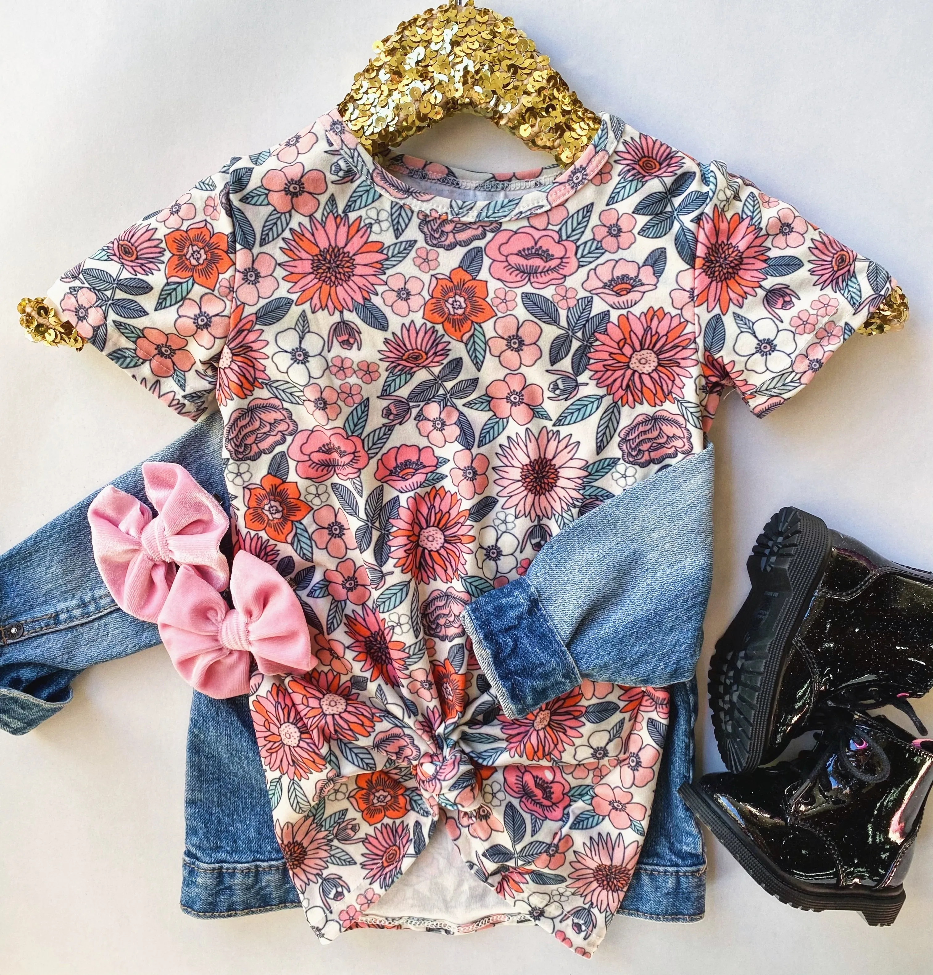 pink floral t-shirt dress