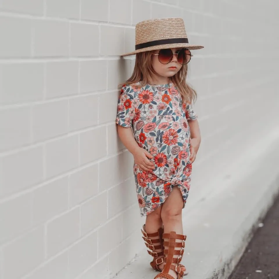pink floral t-shirt dress