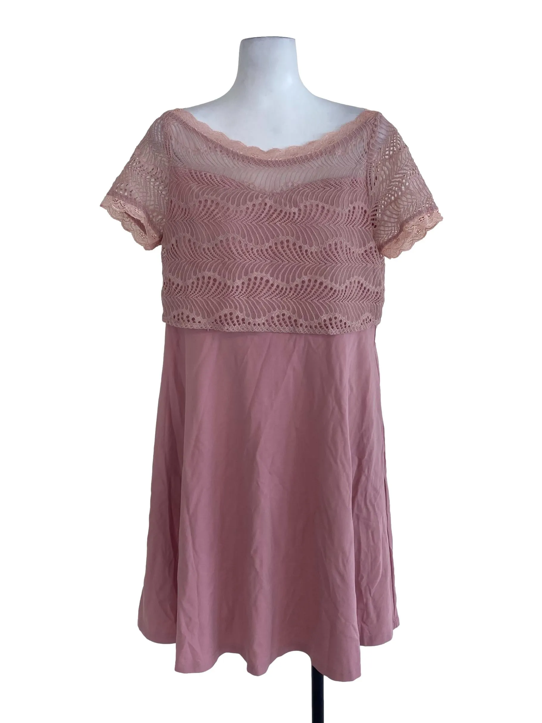 Pink Laced A Line Dress
