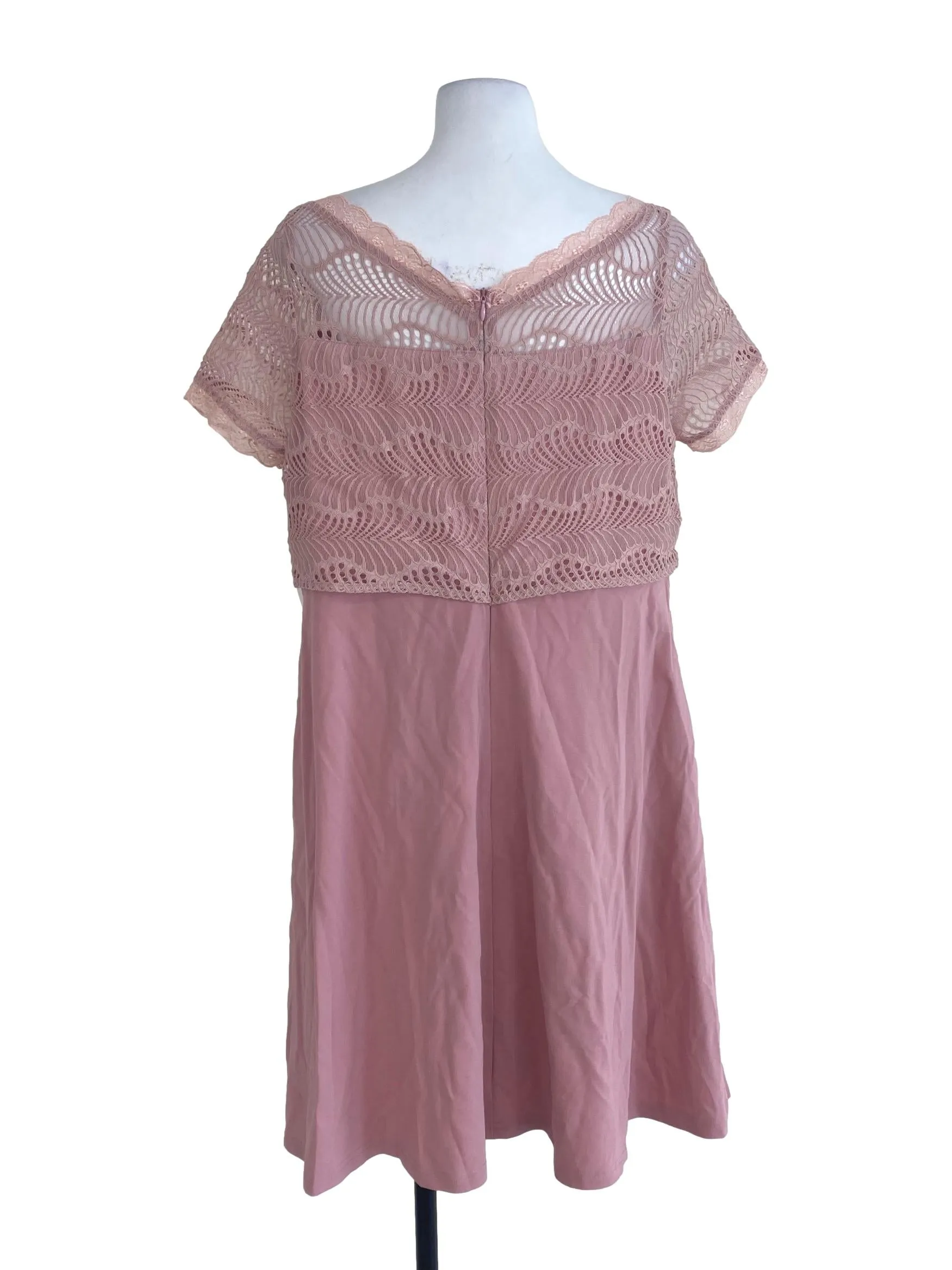 Pink Laced A Line Dress