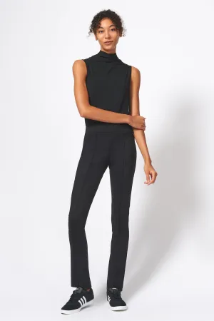 Pintuck Ponte Straight Leg Pant - Black