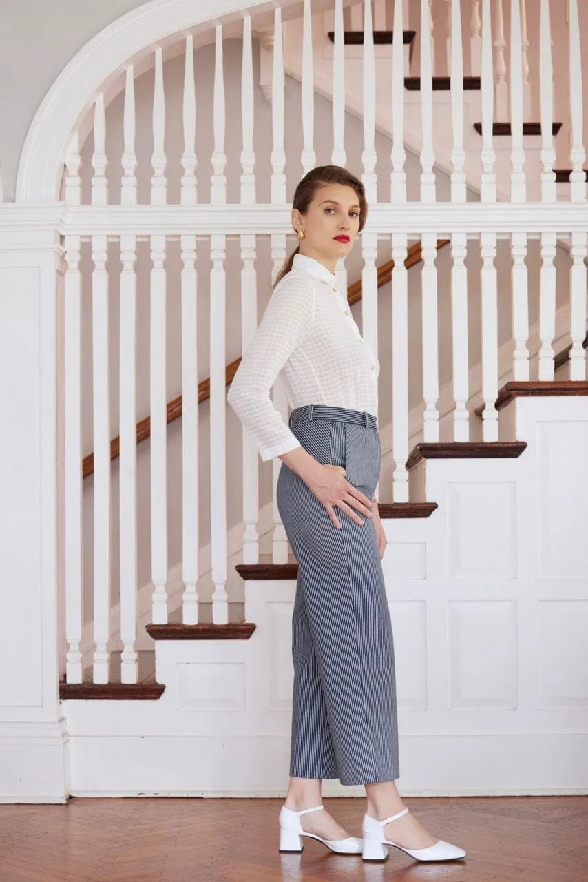 Piper Pant in Striped Denim