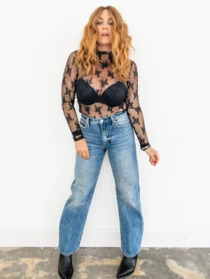 Pistola Lexi Mid Rise Bowed Straight Jean